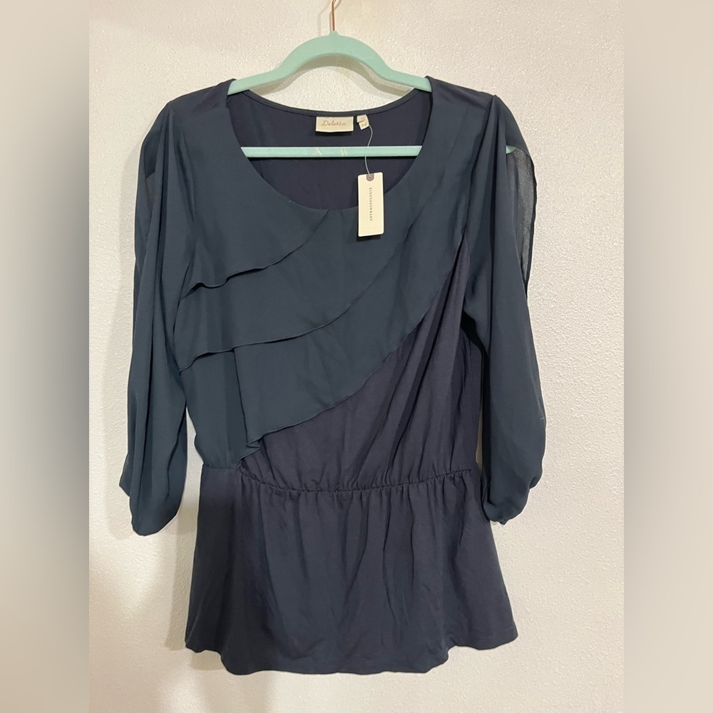 Delleta Navy Blue Sz S NWT Top